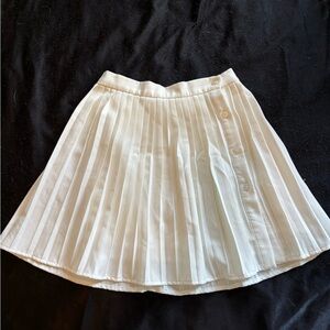 SHEIN White Buttoned Pleated Mini Skirt
